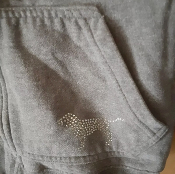 Vintage Gray Bling PINK Victoria Secret Zip up - Picture 4 of 5